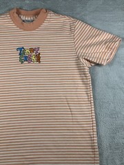 Teddy Fresh Shirt Mens Small Embroidered Striped Skate Punk Orange H3H3 T Tee