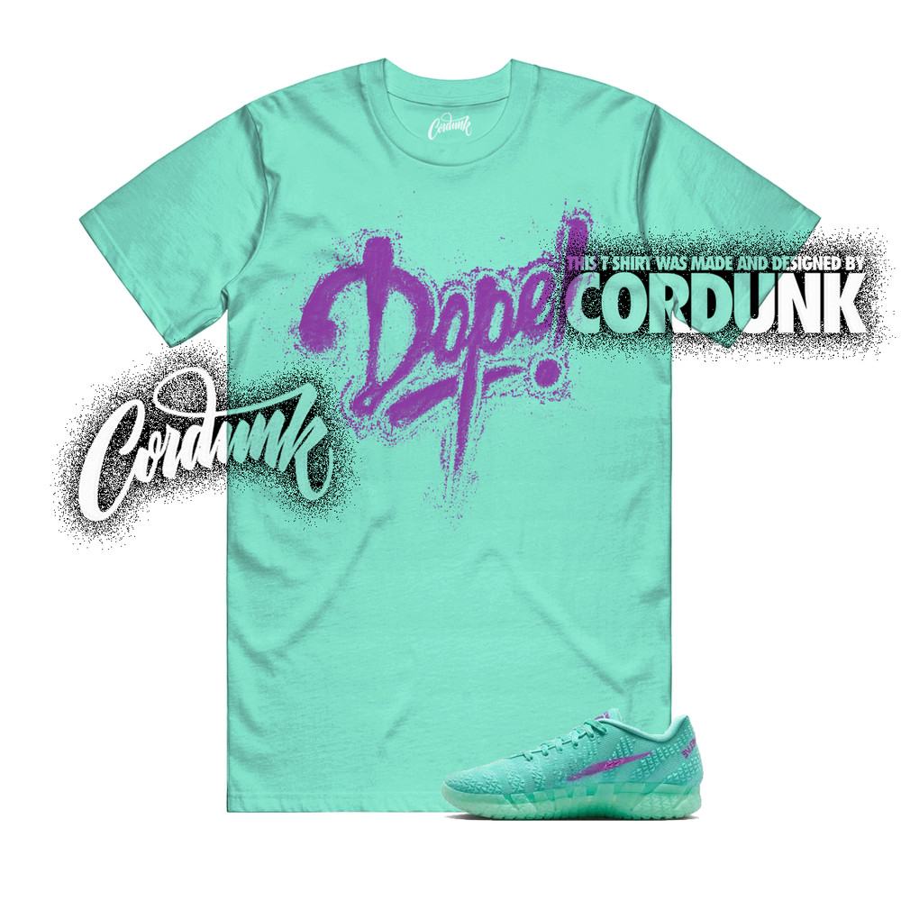 Ja 3 Twelve Time Bleached Turquoise Vivid Purple T Shirt Match DOPE