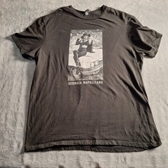 Georgia Napolitano Black Graphic T-Shirt Vintage Style Car Photo Print Size 2XL