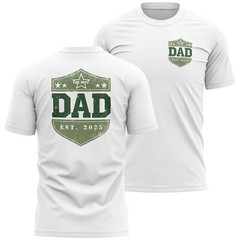 Personalised The Best Dad T Shirt Est Date Army Badge Fathers Day Gift