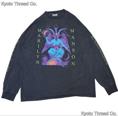 Marilyn Manson Long Sleeve T-Shirt XL Vintage Unisex Distressed Logo Japan Impor