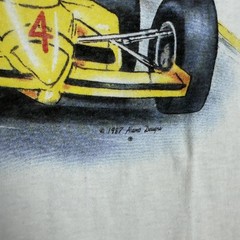 Vintage Indianapolis 500 Shirt Mens Large White Alamo Rhinestone Racing 80s