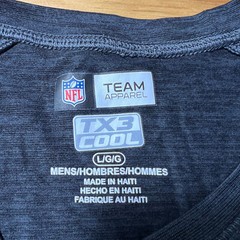 NFL Team Apparel TX3 Cool Men’ss Size L Solid Gray Stretch Crew-Neck T-Shirt