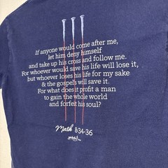 Vintage Christian Jesus T Shirt S Navy His Betrayal His Blood Priceless Religion