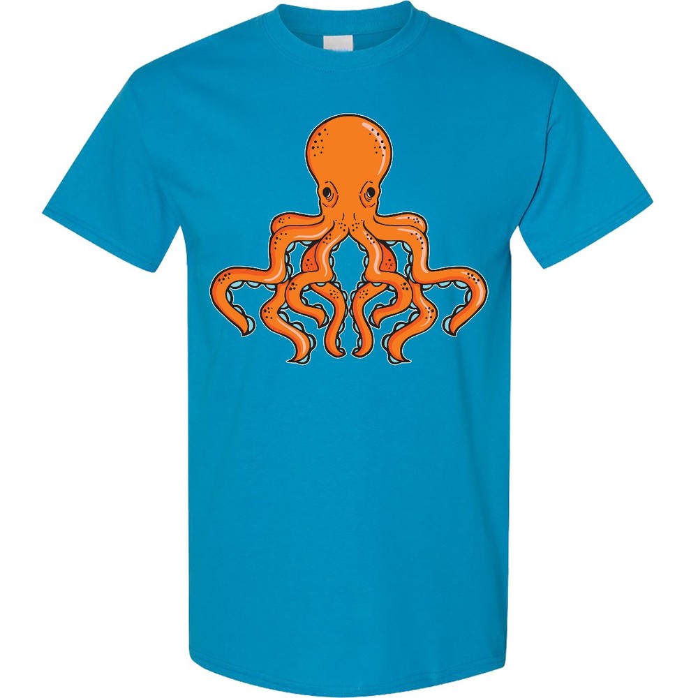 Inktastic Orange Octopus T-Shirt Sea Life Sun Cephalopod Creature Family Vacay