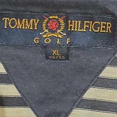 Vintage Tommy Hilfiger Golf Polo Shirt Striped XL / XG Ringer Sleeve RARE