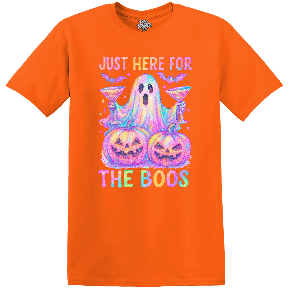 Halloween T-Shirt “Just Here For The Boos” – Choose Your Color & Size