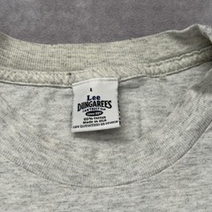 Vintage 90s Lee Dungarees Shirt Mens L Gray Property Of Jean Denim Tee