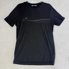 Icebreaker Merino Wool Graphic Bicycle T Shirt Black Size M Men’s Cycling