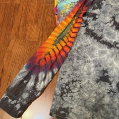 Mixed Tie-Dye Shirt Lot Of 4 100% Cotton 3 Long Sleeve Spiral Jimi Hendrix