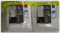 Fruit of the Loom 11 or 12ct tag-free men’s crew neck tee shirts White wicking