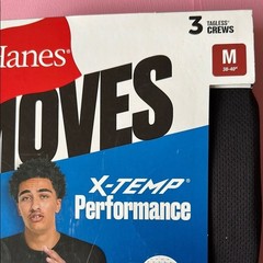 NWT Hanes Moves Men’s Mesh Crewneck 6-Pack Size M (2 Packs of 3)