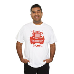 Road Duel T-Shirt, Car vs Killer Truck Vintage Road Chase Tee for Cult Film Fans
