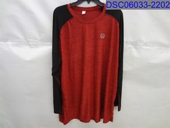 Neleus Mens 3XL Red and Gray Long Sleeve Shirts With Black Sleeves Pack of 2