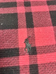 Polo Ralph Lauren Shirt Men’s Large Red Plaid Waffle Knit Long/SL Thermal Logo