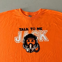 Gildan T-Shirt Men’s 3XL Bright Orange New Graphic Print Long Sleeve