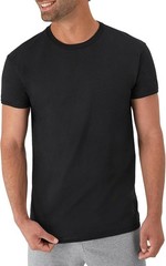 Hanes T-Shirt, 6-Pack, Moisture-Wicking T-Shirt Undershirts, Black/Grey/Blue
