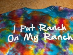 HIDEAWAY PIZZA Tiedye T SHIRT L Large Colorful Rainbow Peace Love Ranch Cotton