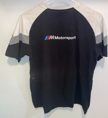 PUMA BMW Motorsport Racing M Logo T-Shirt Mens Size S White Black Colorblock