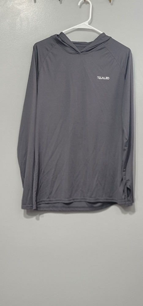 Telaleo Mens long sleeve hooded shirt Size Large