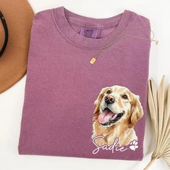 Custom Dog Face Comfort Tee Personalized Pet Portrait T-