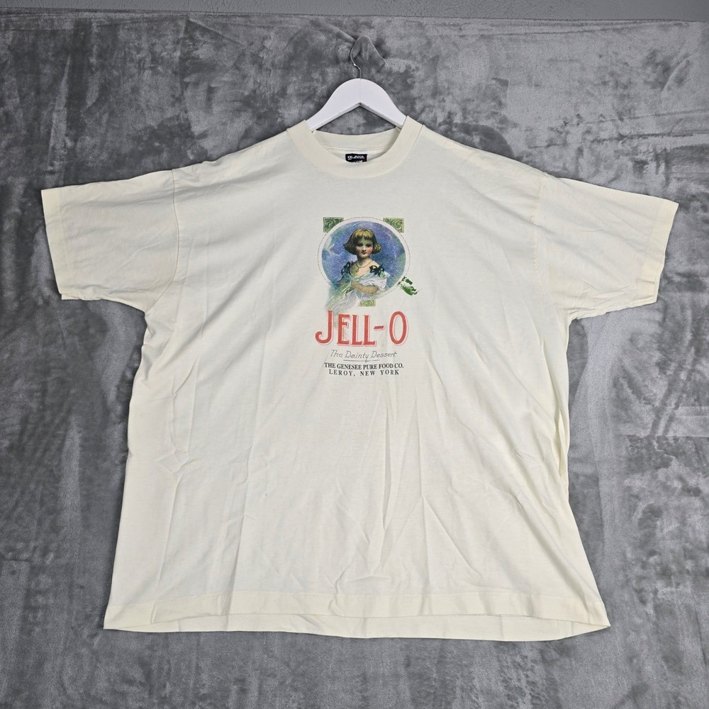 Fruit of the Loom Mens VTG 90s Jell-O Dessert T-Shirt 2XL USA Single Stitch