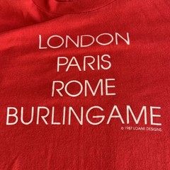 London / Paris / Rome / Burlingame Loane Designs Tee 1987 Single Stitch Large
