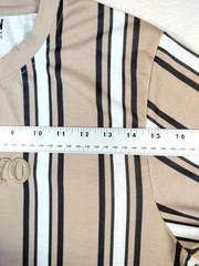 Brooklyn Laundry Shirt Mens Medium Tan Vertical Stripe Tokyo Graphic Crewneck