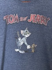 Tom & Jerry T-Shirt Men’s M Gray Retro Hanna-Barbera Cartoon Cat Mouse Tee