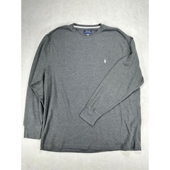 Polo Ralph Lauren Mens 2XL Charcoal Gray Waffle Knit Thermal Long Sleeve Shirt