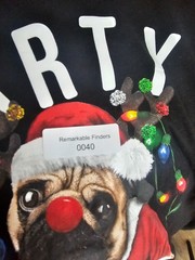 Holiday Time Unisex Sz 3XL Black PARTY ANIMAL Christmas Funny Tshirt Santa Pug