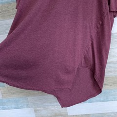 Oublier Axis Longline Tee Purple Asymmetric Raw Hem TShirt Mens Big & Tall 1X XL