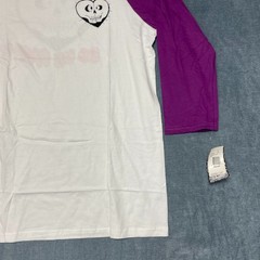 Volcom Till Death Do Us Party T Shirt Mens Medium White Purple Raglan Sleeve