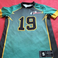 Augusta Sportswear kids Green/Black/Yellow Colorblock Mesh Tee #19 S