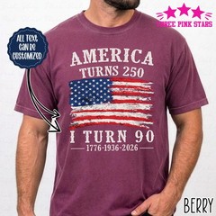 Vintage 90th Birthday Shirt Custom 90th Birthday Shirt Patriotic Birthday Shirt