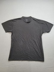 Fresh Men Shirt L Gray Short Sleeve Crew Neck Flat Front Comfort Pullover Tee