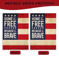 Covido Decorative Home of Free Because of the Brave 4th of July Patriotic
