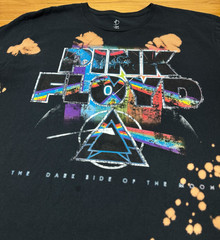 Pink Floyd Dark Side The Moon Shirt XL Custom Bleach Acid Wash Grunge Band Tee