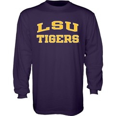 Blue 84 Mens Lsu Tigers Long Sleeve T-Shirt Arched Team Color Team Color Medium