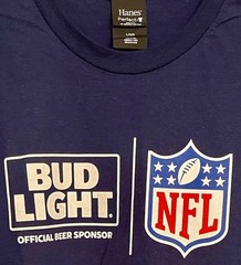 Bud Light NFL Blue T-Shirt Large NEW