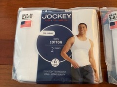 4 Pack Jockey Men’s 100% Cotton Tanks Made in America Size Small New