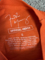Freddie Mercury Shirt Mens S Orange Graphic Crew Neck Cotton Tagless Music