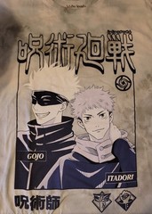 Jujutsu Kaisen Gojo Itadori White Gray Washed Shirt Sz XXL Brand New Never Worn