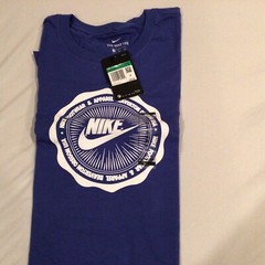 Nike Air Swoosh Logo Men’s Cotton Tee Shirt XL Blue DJ3877