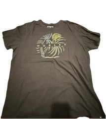 Hurley Palm Tree Graphic T Shirt Mens XXL Black Surf Beach Cotton Tee