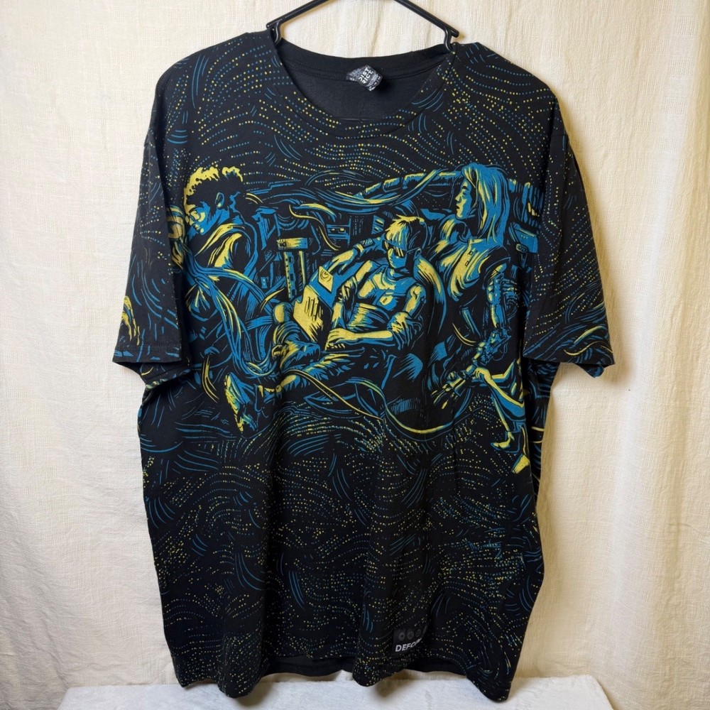 DEFCON DEF CON 27 All Over Print T-Shirt XL Black Graphic Tee