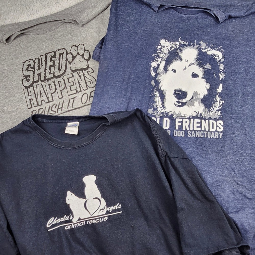 Graphic T-Shirt Bundle Mens 3XL Dog Rescue Animal Lover Streetwear Big Tall 3pc