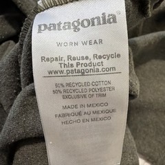 Patagonia Worn Wear T-shirt Men’s M Green Large Logo Recycled Cotton Blend Green