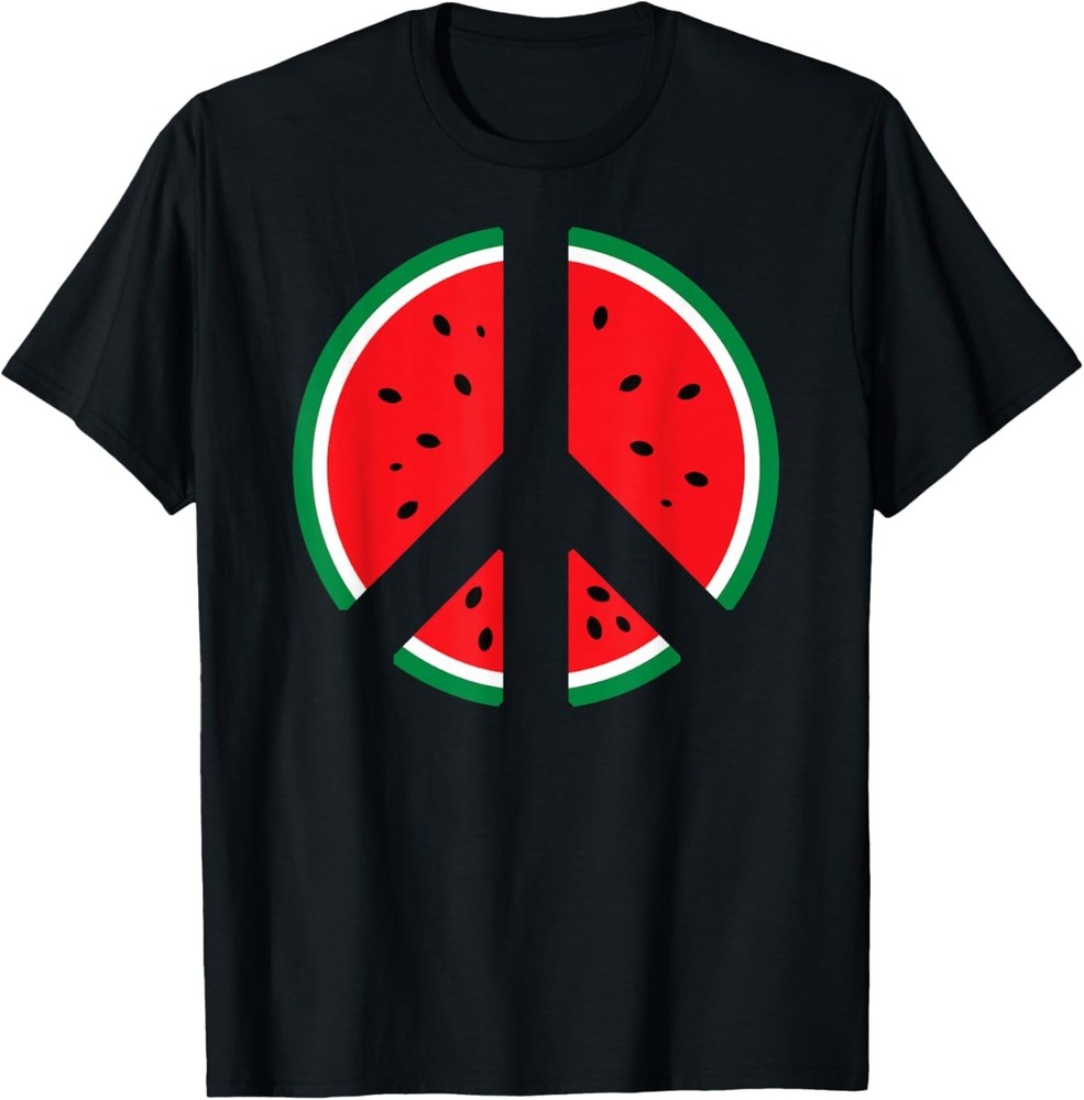 Palestine Shirt Watermelon Peace Symbol Flag Unisex T-Shirt