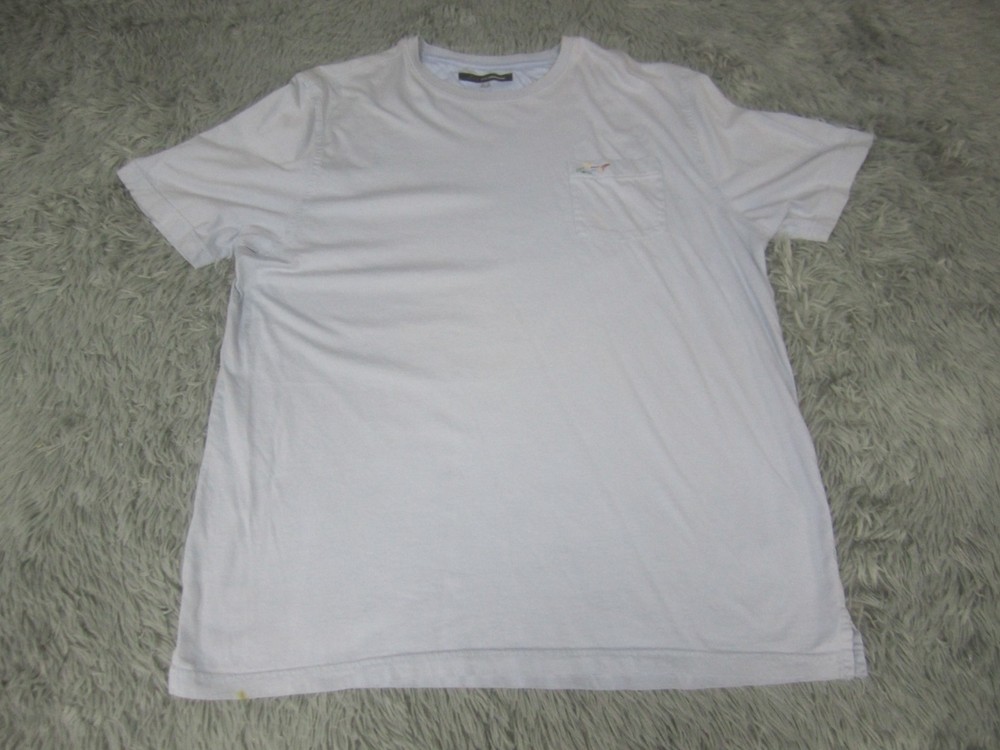 Greg Norman Shirt Mens 2XL Light Blue Pocket Tee Short Sleeve Crew Neck Cotton